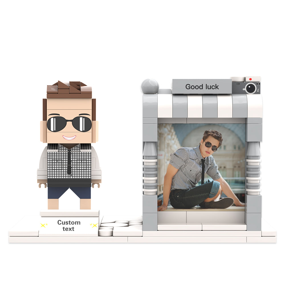 Custom Brick Figure Pen Holder – Personalized Photo & Name Desk Organizer