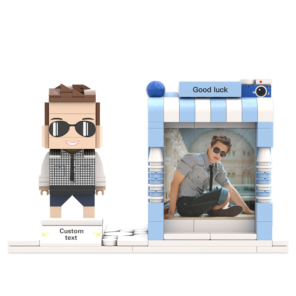 Custom Brick Figure Pen Holder – Personalized Photo & Name Desk Organizer
