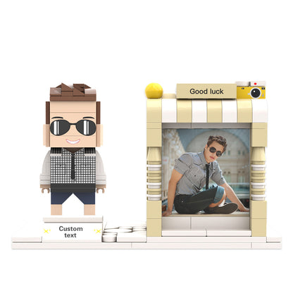 Custom Brick Figure Pen Holder – Personalized Photo & Name Desk Organizer