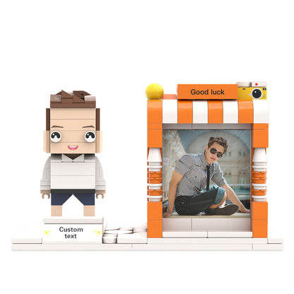 Custom Brick Figure Pen Holder – Personalized Photo & Name Desk Organizer