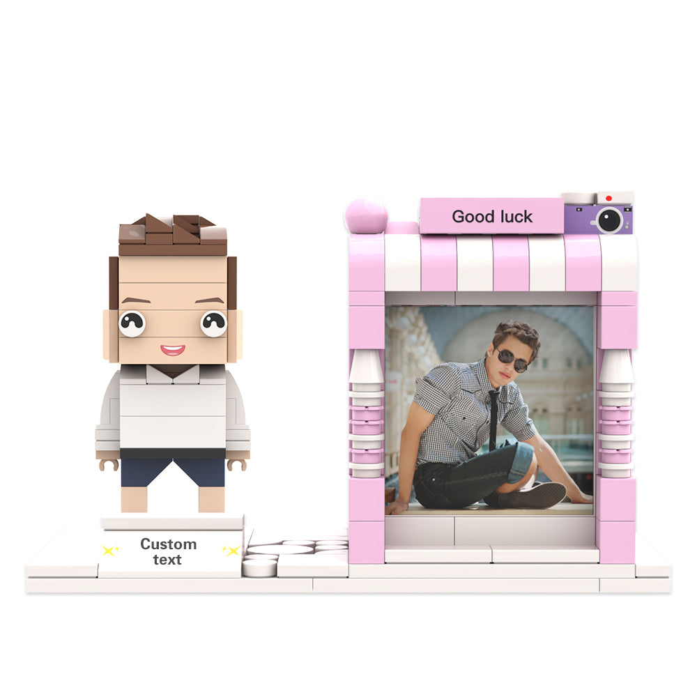 Custom Brick Figure Pen Holder – Personalized Photo & Name Desk Organizer