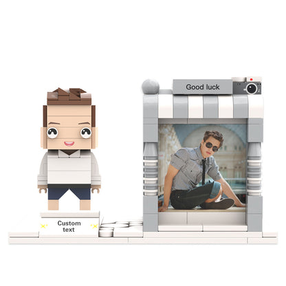 Custom Brick Figure Pen Holder – Personalized Photo & Name Desk Organizer