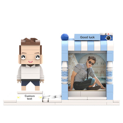 Custom Brick Figure Pen Holder – Personalized Photo & Name Desk Organizer