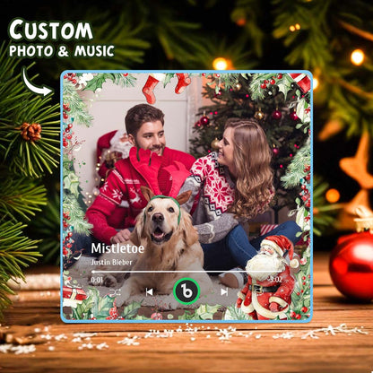 FridgeBeats Framed Custom Family Photo Music Fridge Magnet Christmas Gifts for Family Personalized Music Magnets Can Play Songs
