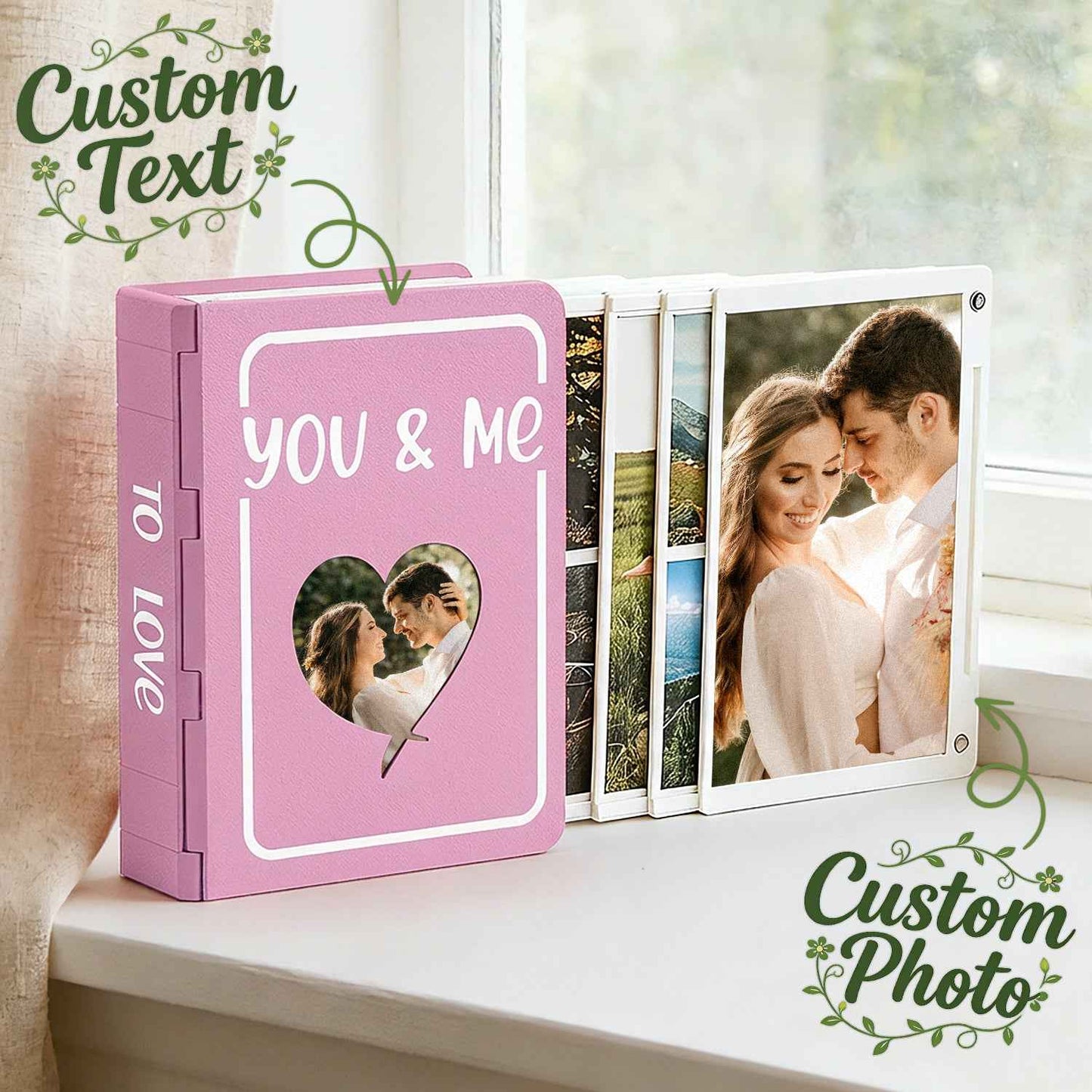 Custom Photo Album with 3D Printing Photo Books with Custom Covers and Spines Expandable Design