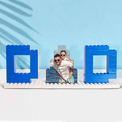 Personalized Dad & Papa Photo Brick Puzzle — Custom Father's Day Gift