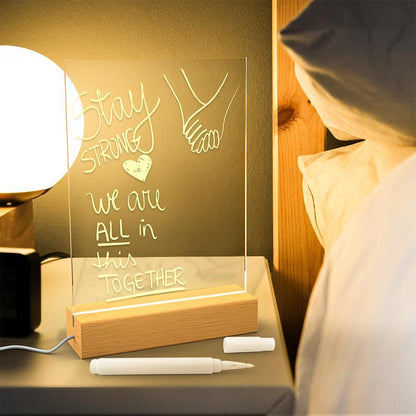 Handwriting Night Lights Acrylic Message Board with Pen