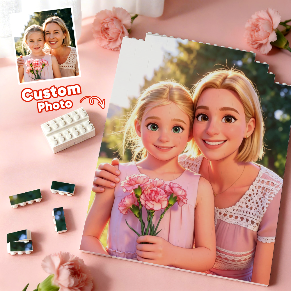 Personalized photo brick frame from MadeMine, ideal for Father's Day gifts, featuring a custom photo and heartfelt keepsake design.