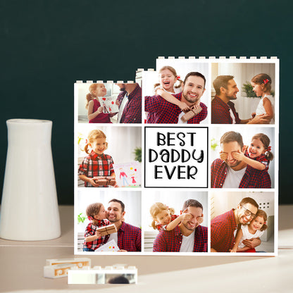 Custom Building Block Puzzle Square Photo Brick Best Daddy Ever Father's Day Gift 1