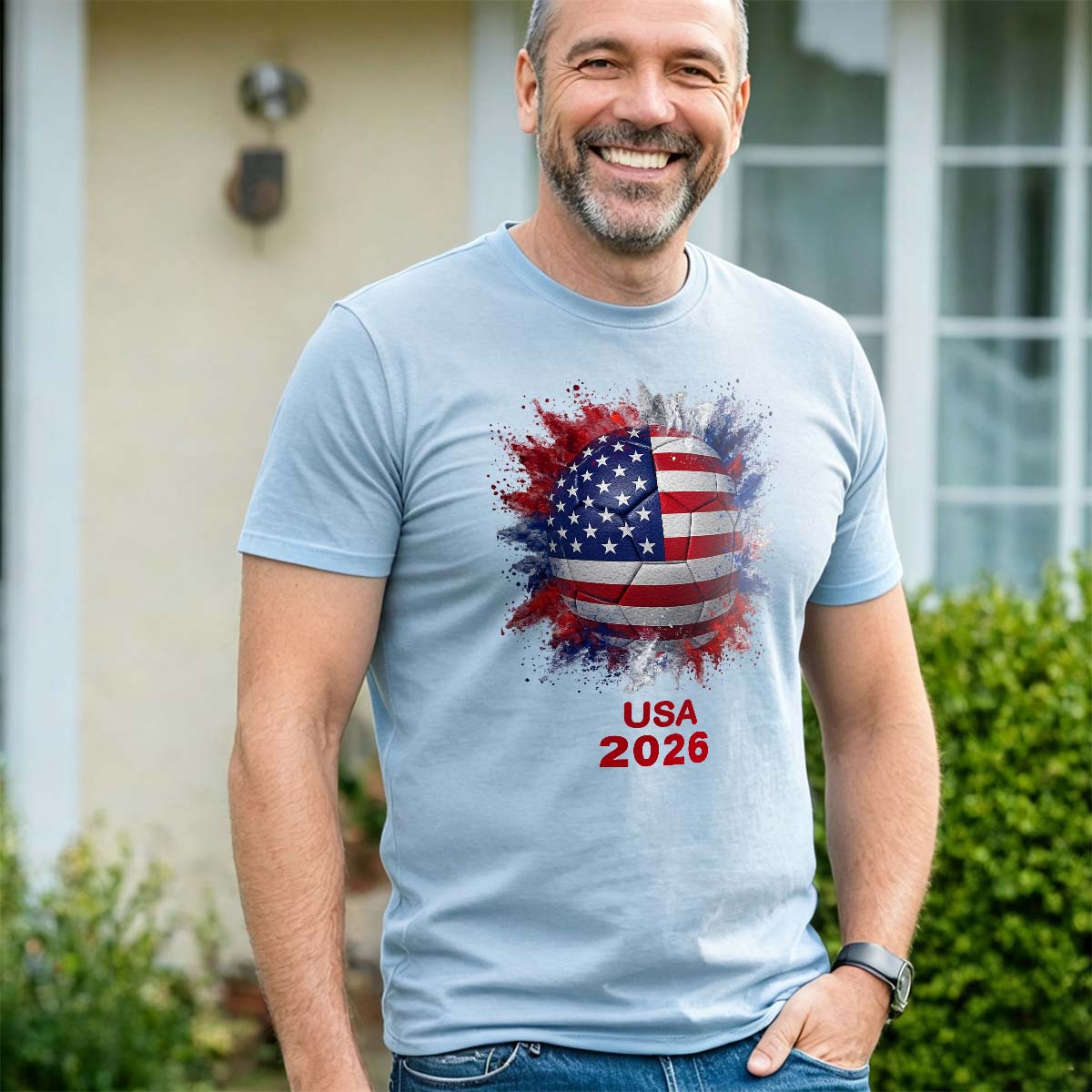 Personalized 2026 World Cup T-shirt by MadeMine featuring custom country flag, perfect for soccer fans and sports celebrations.