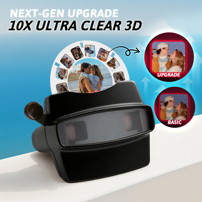 MadeMine custom 3D viewfinder with reel showcasing a personalized photo viewer in clear plastic with colorful reel design.