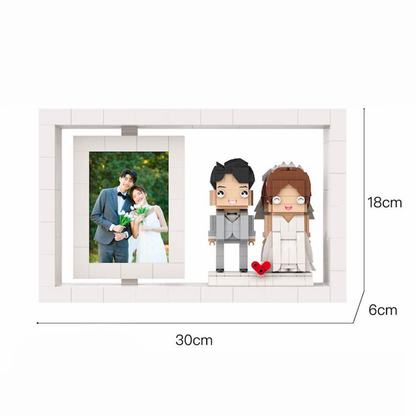 Custom Full-Body Brick Figures – 2 People – Personalized Photo Frame