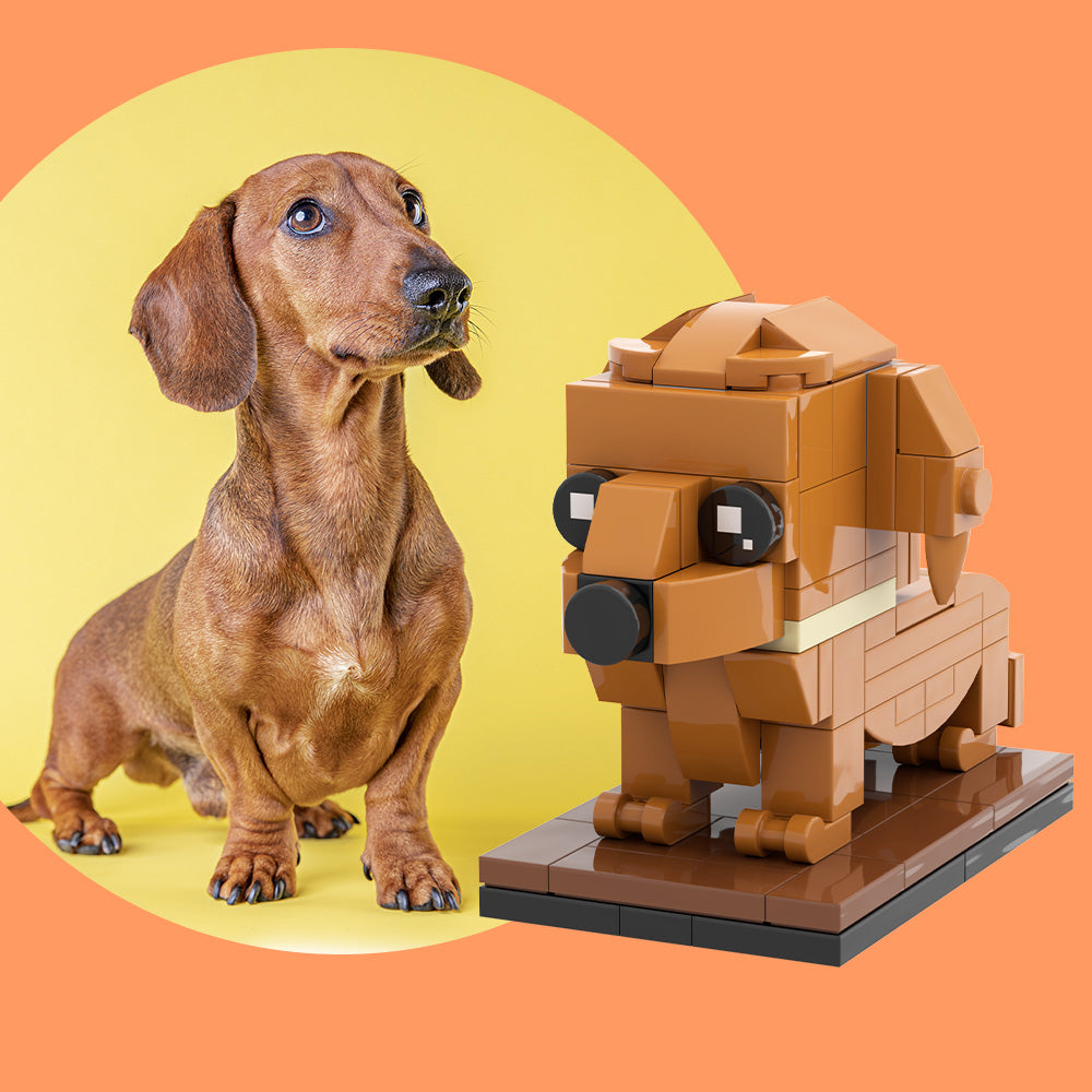 Custom Full-Body Brick Figure – Dachshund