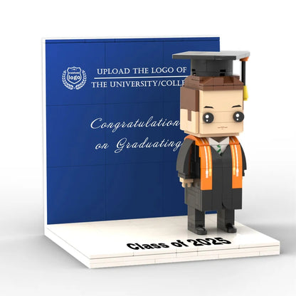 Custom Full-Body Brick Figure with Logo – 1 Person Display Panel