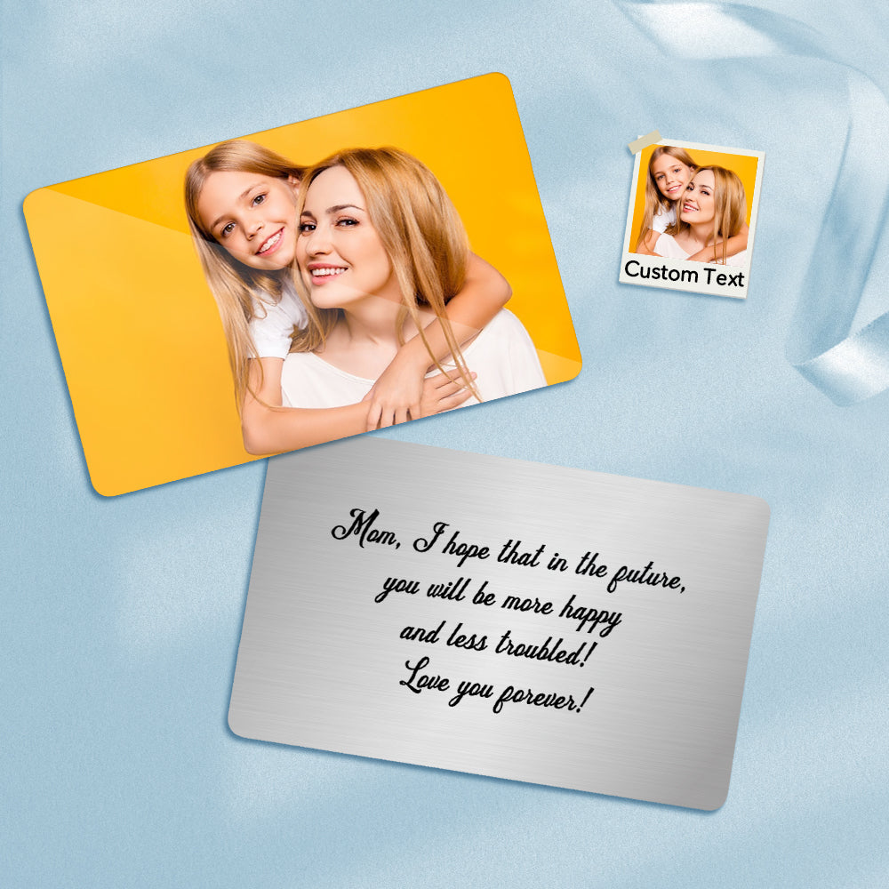 Personalized Wallet Insert Photo Card Stainless Steel Wallet Insert Card 4
