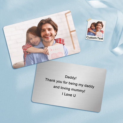 Personalized Wallet Insert Photo Card Stainless Steel Wallet Insert Card 1