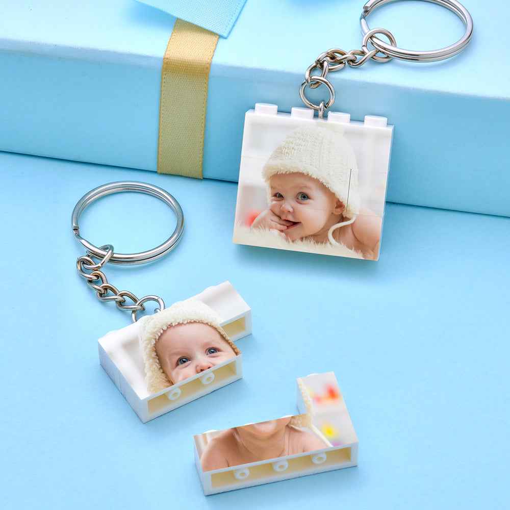 Custom Photo Building Block Keychain – Personalized Photo Gift