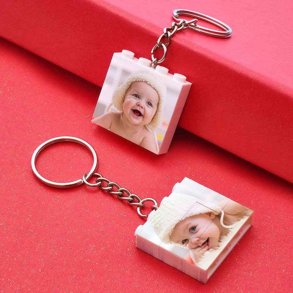 Custom Photo Building Block Keychain – Personalized Photo Gift