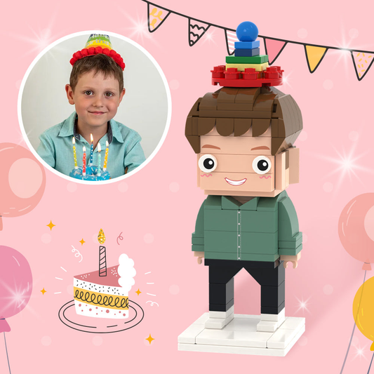Custom Full-Body Brick Figures – Personalized Photo Gift for Son