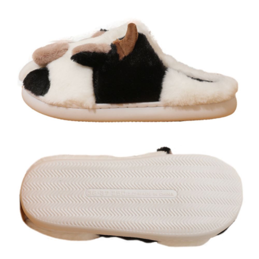 MadeMine cow cotton cartoon animal slippers with warm, cozy design for comfortable house wear.