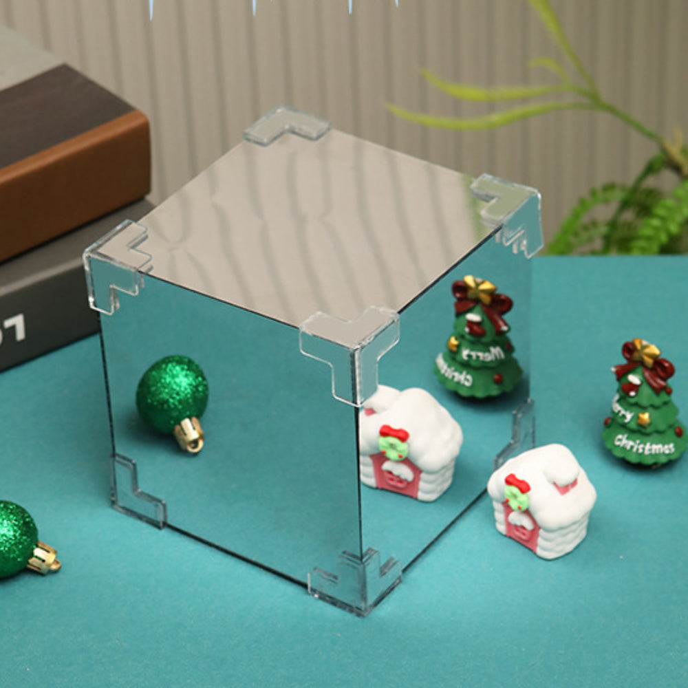 Espejo de luz nocturna navideña y lámpara LED, kit de materiales para decorar la mesa navideña.