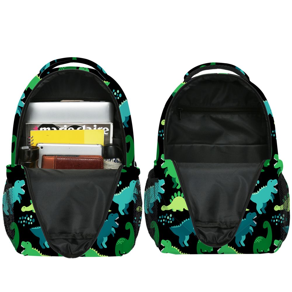 MadeMine dinosaur kids backpack with colorful design, lightweight school bag for boys and girls, suitable for school and outings.