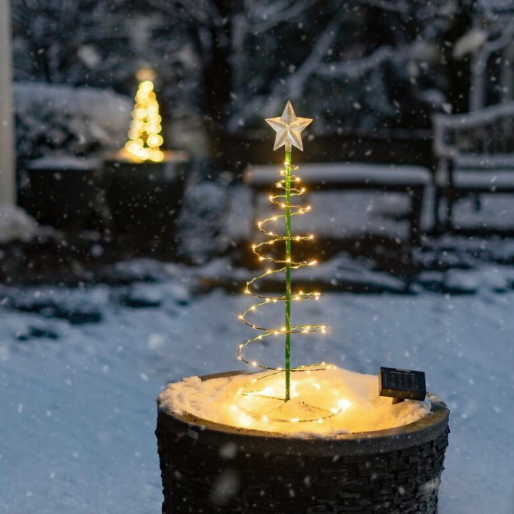 Luz solar navideña con forma de estrella LED para exteriores, iluminación navideña decorativa para exteriores