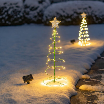 Luz solar navideña con forma de estrella LED para exteriores, iluminación navideña decorativa para exteriores
