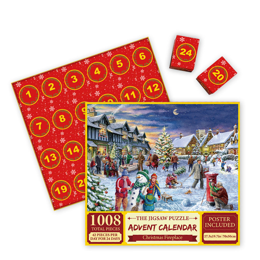 Advent Calendar Christmas Jigsaw Puzzle - 24 Boxes Christmas Countdown Puzzle Toy Gift for Kid Adult