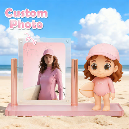 Custom 3D mini figure of a person made from eco-resin, detailed keepsake sculpture by MadeMine.