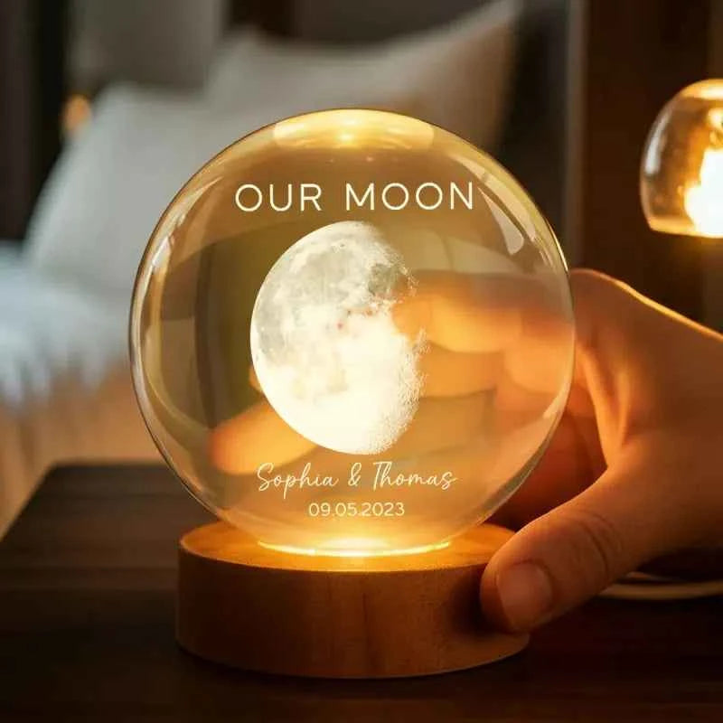 Personalized Our Moon Special Day Crystal Ball LED