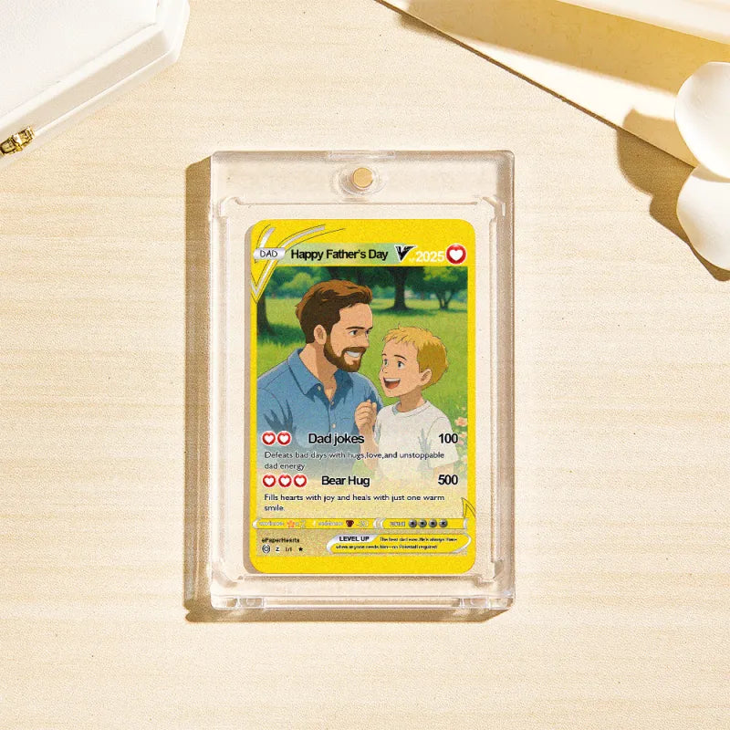 MadeMine Father’s Day poke card featuring custom design, perfect gift for dads, with colorful Pokémon-themed artwork.