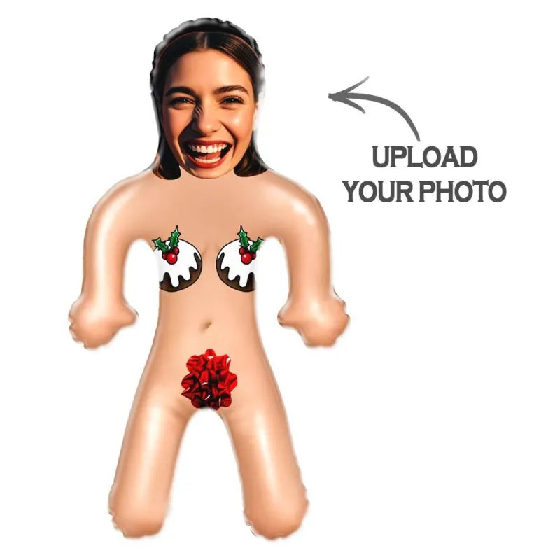 Custom Face Sexy Christmas Women Blow Up Dolls Funny Inflatable Balloon Custom Air Doll for Party Favors Christmas Gifts