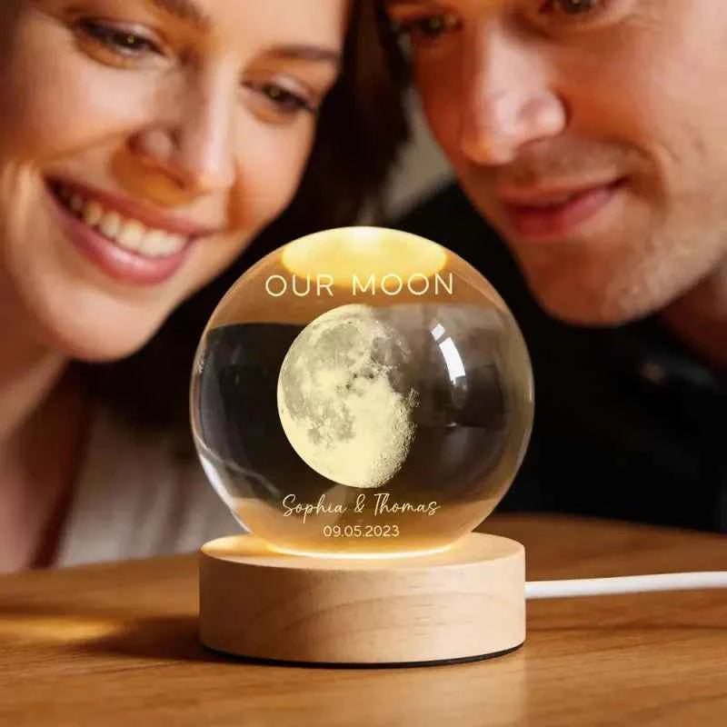 Personalized Our Moon Special Day Crystal Ball LED