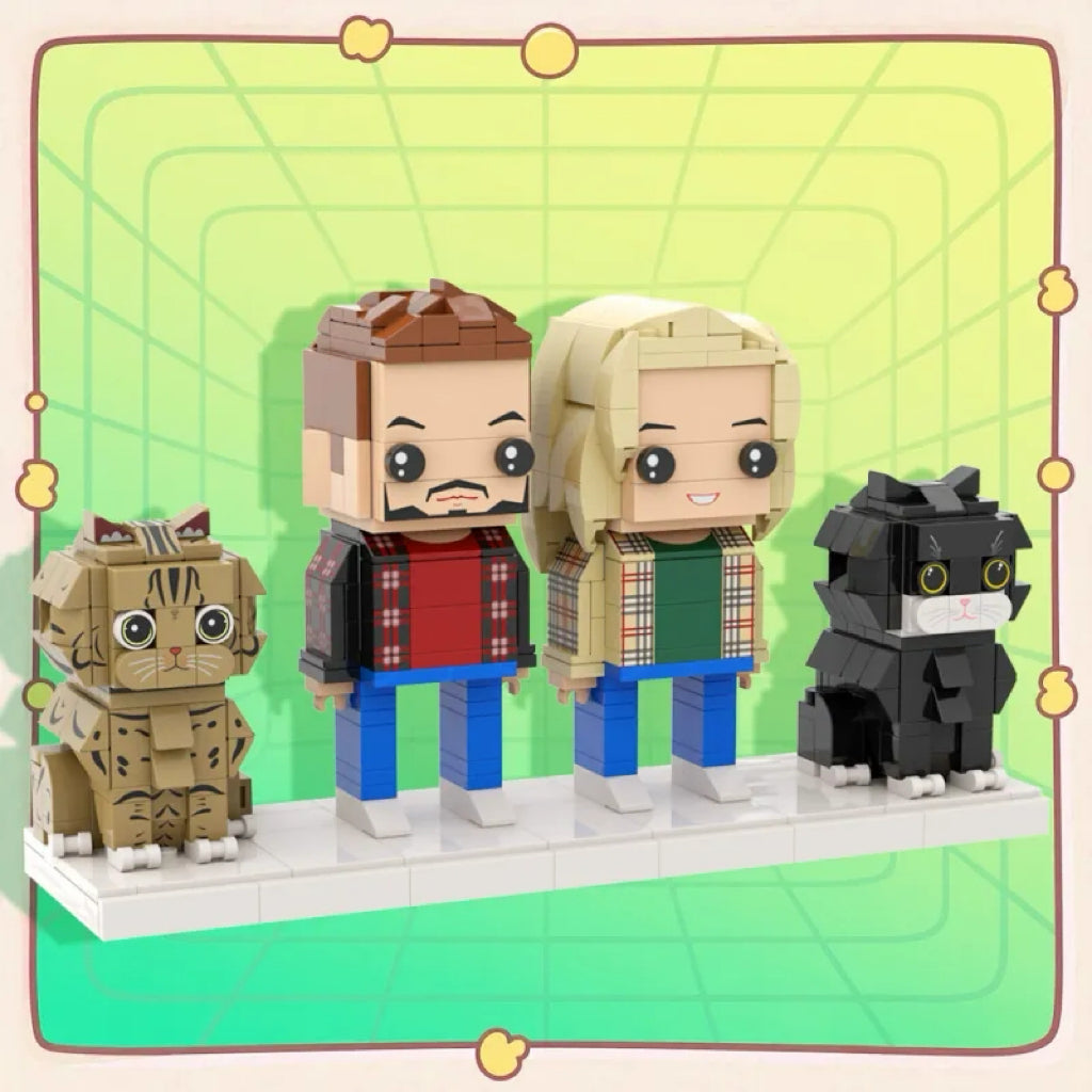 Custom pet brick with cats photo