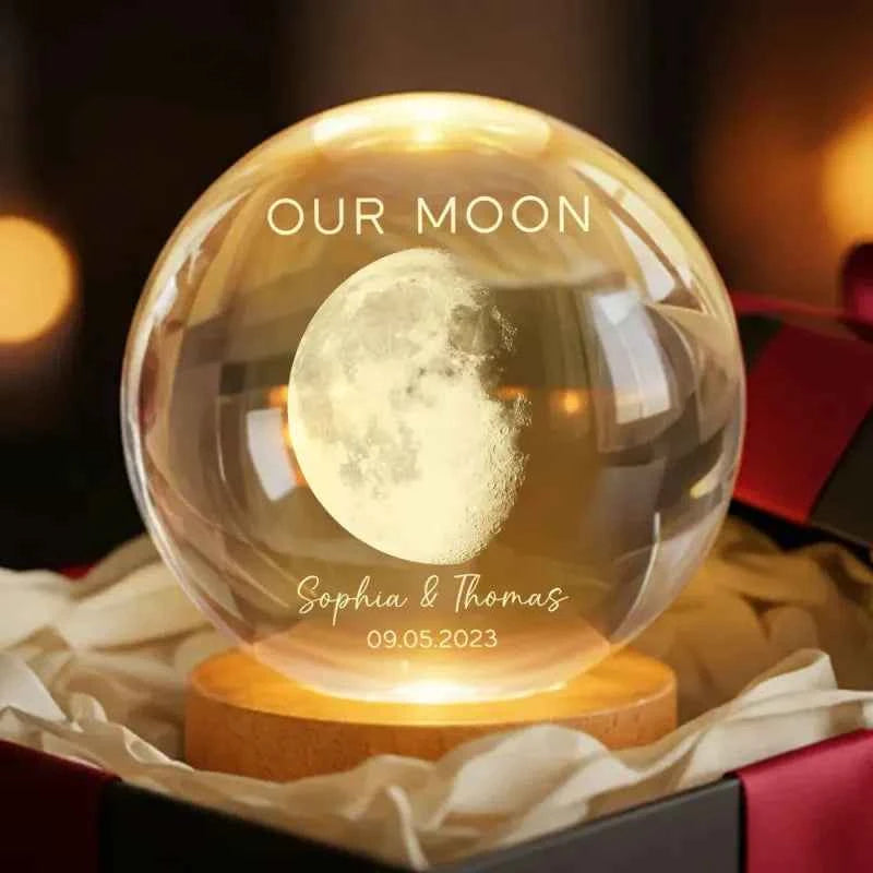Personalized Our Moon Special Day Crystal Ball LED