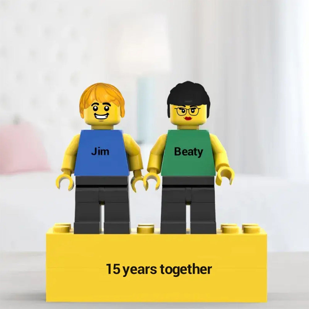 Custom Couple Minifig Personalized Minifig With Engraved Base and Display Box Gift For Lovers On Valentine's Day 4