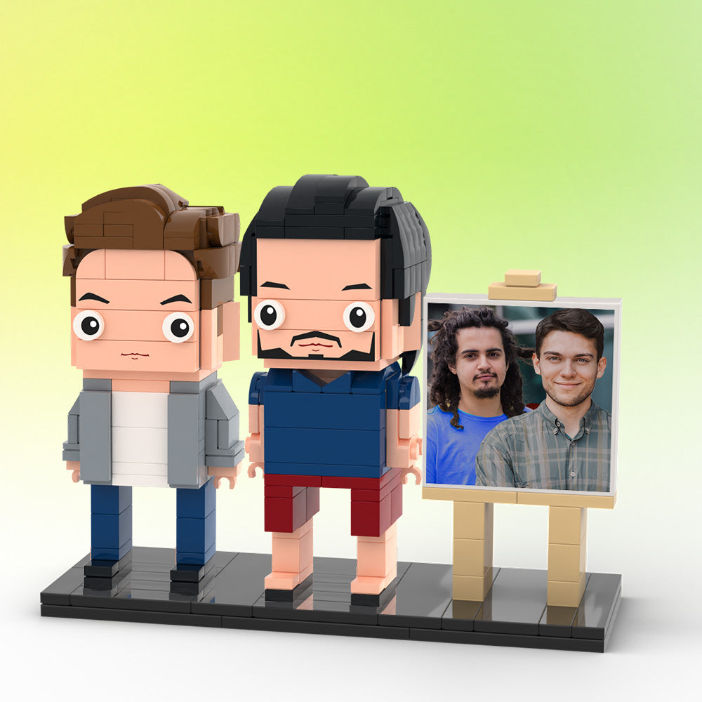 Custom LEGO-style couple figures