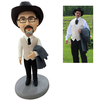 Fully Body Custom Bobbleheads for One Person with Engraved Text