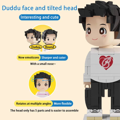 Full Body Customized 2 People Duddu Brick Figures Creative Couple Gifts Valentine's Day Gift Wedding Gift