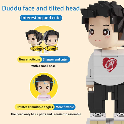 Custom Full-Body Duddu Brick Figures – 2 People