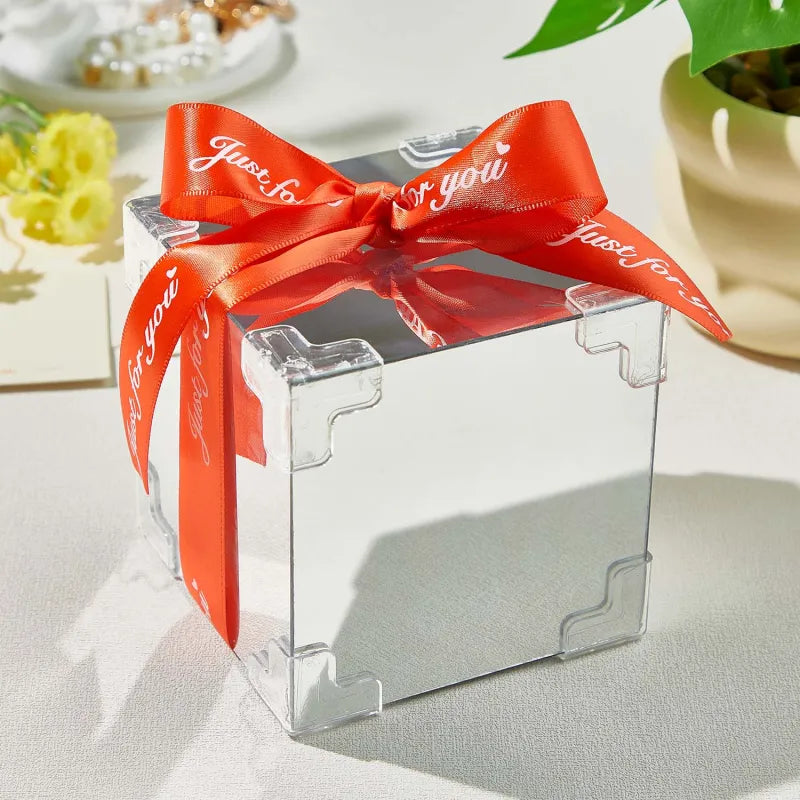 Custom Photo Tulip Infinity Mirror Box by MadeMine showcasing a personalized light gift with a floral tulip design and reflective interior.