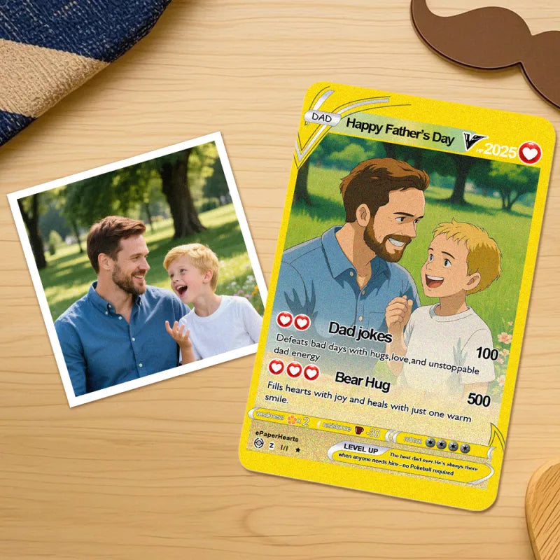 Custom Father's Day poke card by MadeMine featuring a personalized design perfect for celebrating dad with a unique gift