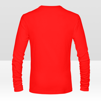 Aangepast dubbelzijdig heren T-shirt met lange mouwen, gepersonaliseerd all-over print T-shirt met uw ontwerp