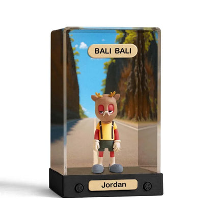 MadeMine 3D mini figure in acrylic display box featuring a personalized 1 person figure, ideal for custom gifts.