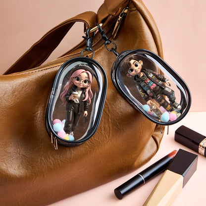 Custom 3D mini figure of a couple from photo, personalized toy gift by MadeMine, showing two detailed miniature figures.