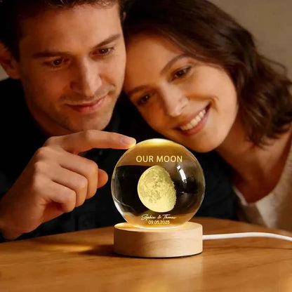 Personalized Our Moon Special Day Crystal Ball LED