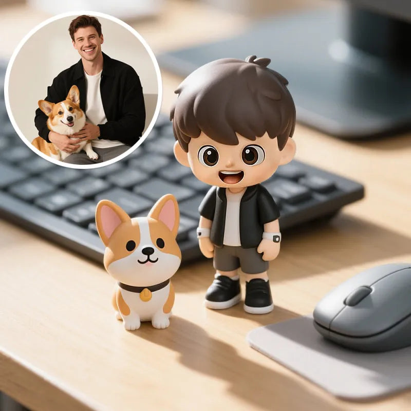 MadeMine custom 3D mini desk figurine based on your photo, featuring a detailed miniature figure for office decor.