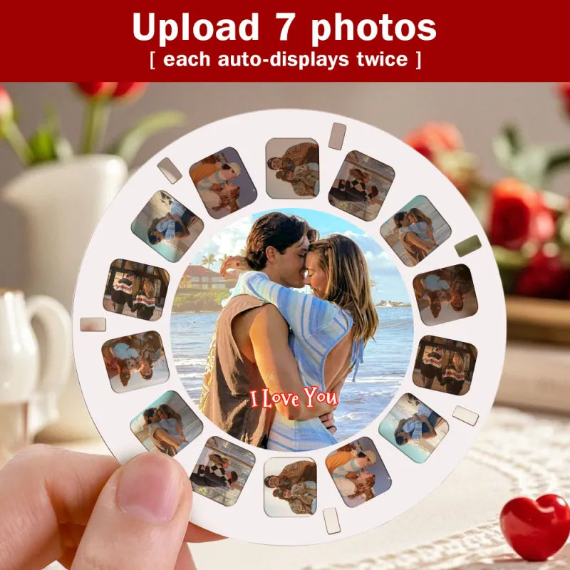 MadeMine custom 3D viewfinder with reel displaying a personalized photo viewer with ultra-clear 3D imagery and reel for viewing photos.