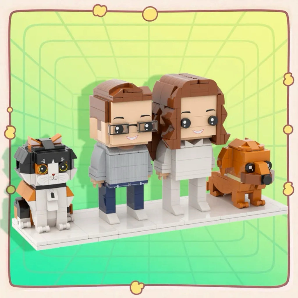 Custom pet brick with dog & cat photo